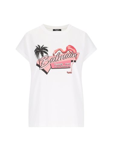 Balmain fenicottero Rosa T-shirt - Balmain - Modalova