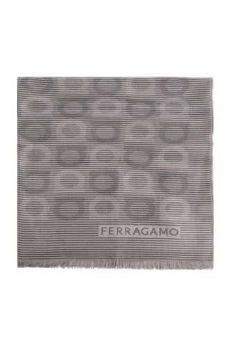 Gancini-pattern Fringed-edge Scarf - Ferragamo - Modalova