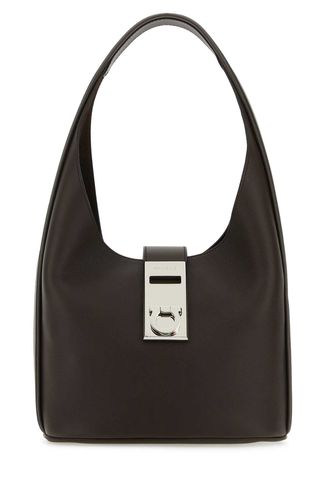 Dark Brown Leather Medium Hobo Handbag - Ferragamo - Modalova