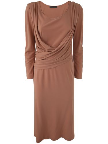 Long Sleeves V Neck Midi Dress - Alberta Ferretti - Modalova