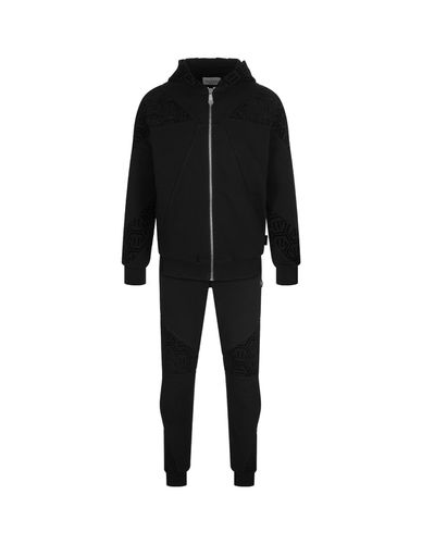 Jogging Set Hoodie/trousers With Jacquard Inserts Monogram - Philipp Plein - Modalova