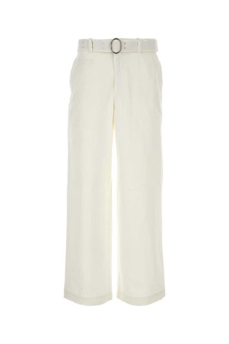 White Cotton Wide-leg Pant - Jil Sander - Modalova