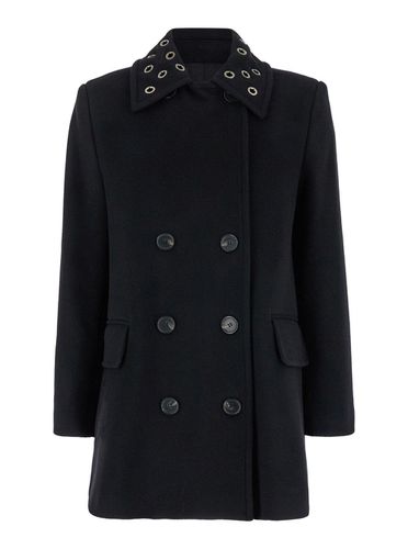 Double Breasted Eyelet Detailed Coat - MSGM - Modalova