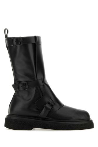 Black Leather Bucklesboot Ankle Boots - Max Mara - Modalova