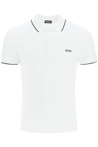 Zegna Logoed Cotton Polo Shirt - Zegna - Modalova