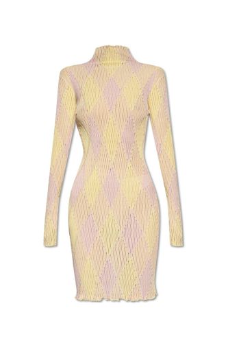 Argyle Ribbed-knit Long Sleeved Dress - Burberry - Modalova