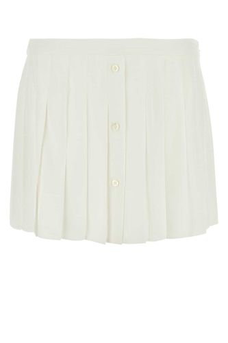 Prada Chalk Silk Miniskirt - Prada - Modalova