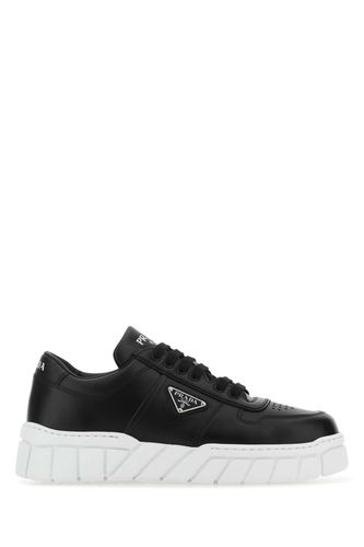 Prada Black Leather Sneakers - Prada - Modalova