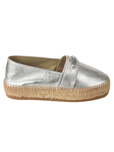 Logo Embossed Metallic Espadrillas - Moschino - Modalova