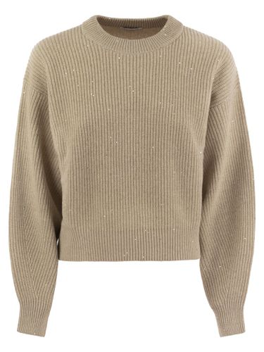 Dazzling Ribbed Sweater In Cashmere And Wool - Brunello Cucinelli - Modalova