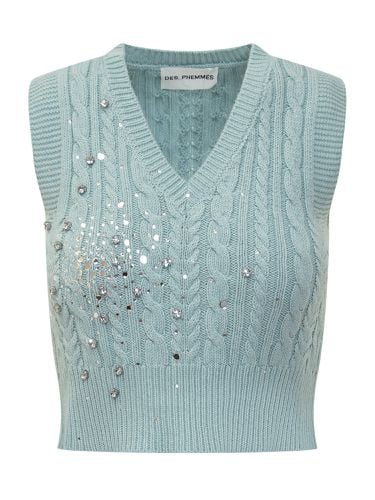 Knit Top With Rhinestones - Des Phemmes - Modalova