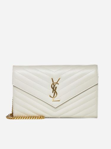 Ysl Logo Quilted Leather Wallet On Chain Bag - Saint Laurent - Modalova