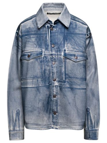 Oversized Light Jacket With Button Fastening And Faded Effect In Cotton Blend Denim Woman - Ottolinger - Modalova