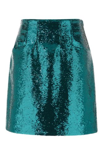 Teal Green Polyester Mini Skirt - Genny - Modalova