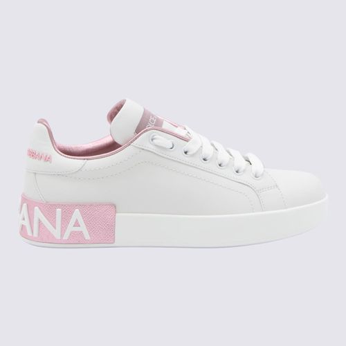 And Pink Leather Portofino Sneakers - Dolce & Gabbana - Modalova