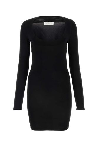 Black Stretch Viscose Blend Dress - Saint Laurent - Modalova