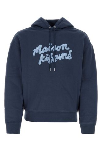 Navy Blue Cotton Sweatshirt - Maison Kitsuné - Modalova