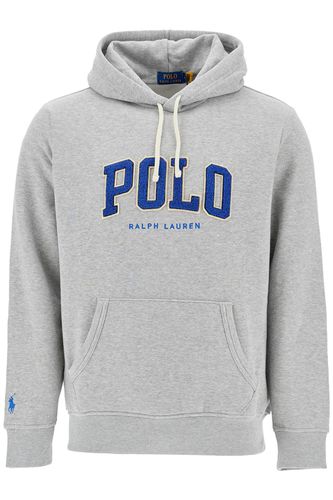 Mens Gray Cotton Zip Hoodie With Polo Logo - Polo Ralph Lauren - Modalova