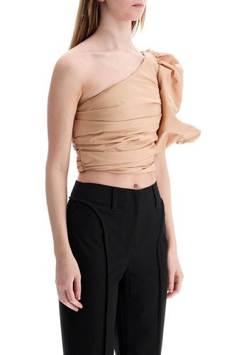 Asymmetrical One-shoulder Taffeta Top In Cameo Pink - Pinko - Modalova