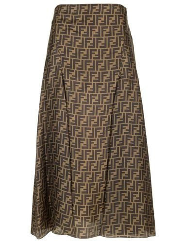 Fendi Brown Ff Twill Skirt - Fendi - Modalova