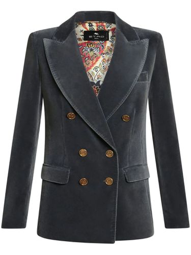 Etro Blue Grey Cotton Blend Blazer - Etro - Modalova