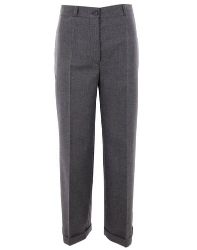 Prada Pleated Turn-up Hem Trousers - Prada - Modalova