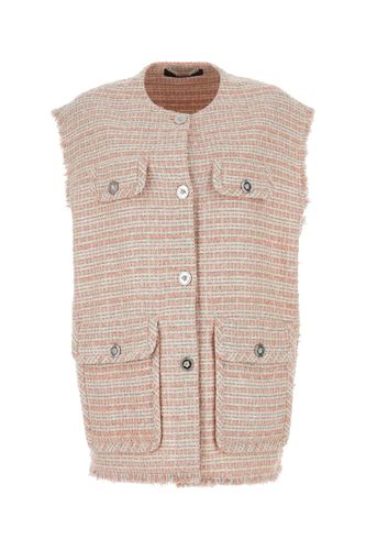 Embroidered Tweed Oversize Vest - Versace - Modalova
