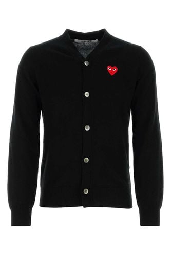 V-neck Cardigan Red Emblem - Comme des Garçons Play - Modalova