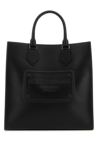 Black Leather Shopping Bag - Dolce & Gabbana - Modalova