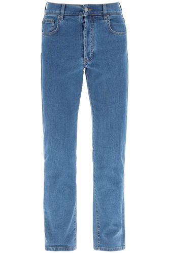 Jeans With Teddy Bear Embroidery - Moschino - Modalova