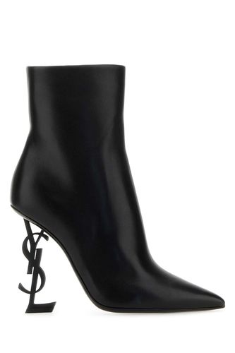 Black Leather Opyum 110 Ankle Boots - Saint Laurent - Modalova