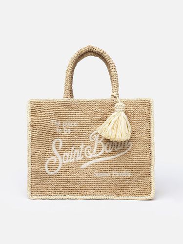 Natural Beige Colette Raffia Handbag With Embroidery - MC2 Saint Barth - Modalova