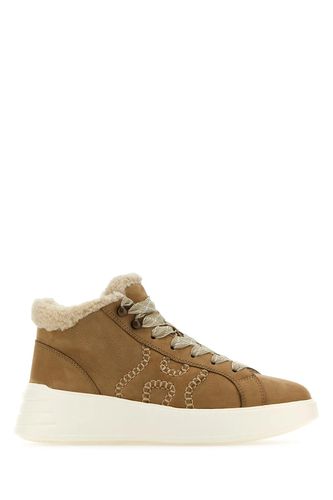 Cappuccino Leather Rebel Sneakers - Hogan - Modalova