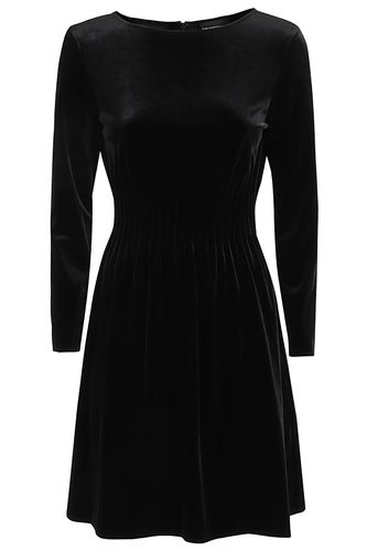 Velvet Dress With Long Sleeves - Emporio Armani - Modalova