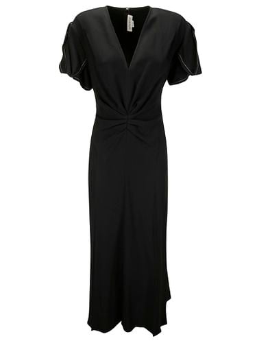 Gathered V-neck Midi Dress - Victoria Beckham - Modalova