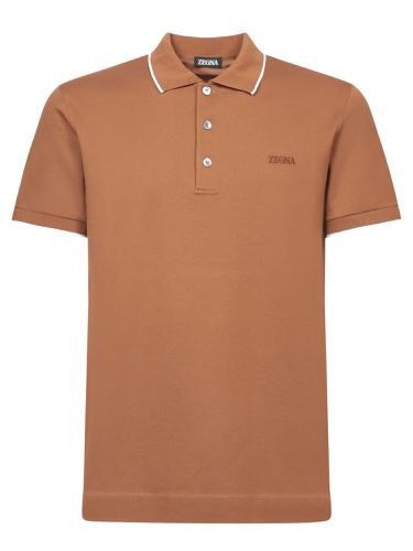 Zegna Burnt Tonal Piquet Polo Shirt - Zegna - Modalova