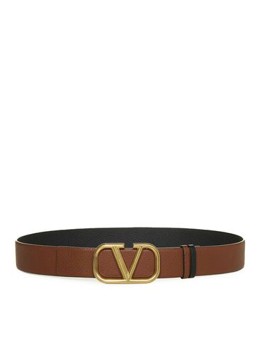 Vlogo Signature Reversible Belt In Moose Print Calfskin 40 Mm - Valentino Garavani - Modalova