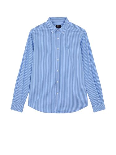 Striped Poplin Shirt With Logo - Paul & Shark - Modalova