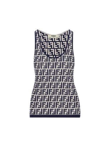 Fendi Ff Jacquard Ribbed Tank Top - Fendi - Modalova