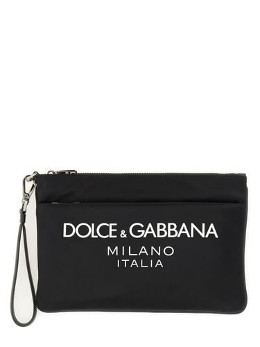 Pouch With Rubberized Logo - Dolce & Gabbana - Modalova
