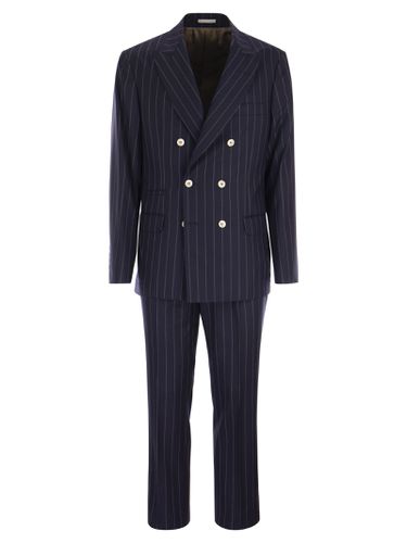 Wide Pinstripe Tailored Suit In Pure Wool - Brunello Cucinelli - Modalova