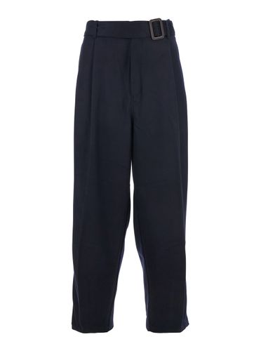 Pants With Buckled Belt In Wool And Cashmere Man - Emporio Armani - Modalova