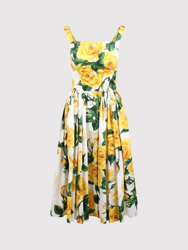 Roses Print Midi Dress - Dolce & Gabbana - Modalova