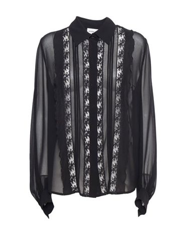 Transparency Black Shirt Blouse - Parosh - Modalova