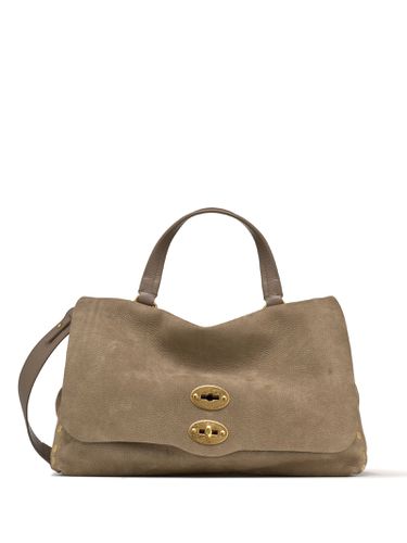 Jones Brown Suede Postina Bag With Shoulder Strap - Zanellato - Modalova