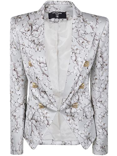 Groseille Print Satin Jacket - Balmain - Modalova