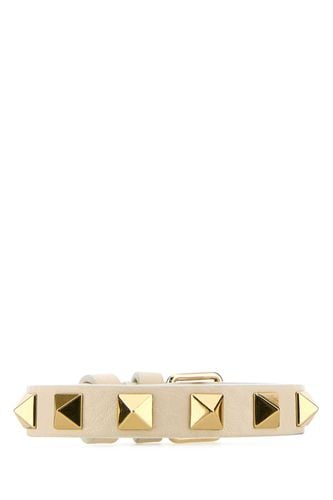 Ivory Leather Rockstud Bracelet - Valentino Garavani - Modalova