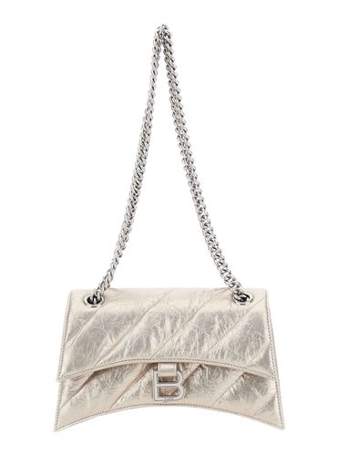 Crush Small Gold Crossbody Bag With B Logo Detail In Quilted Leather Woman - Balenciaga - Modalova