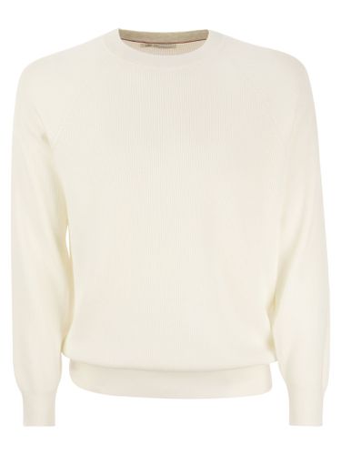 Cotton Rib Sweater With Raglan Sleeve - Brunello Cucinelli - Modalova