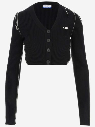 Cropped Cardigan With Logo - Off-White - Modalova